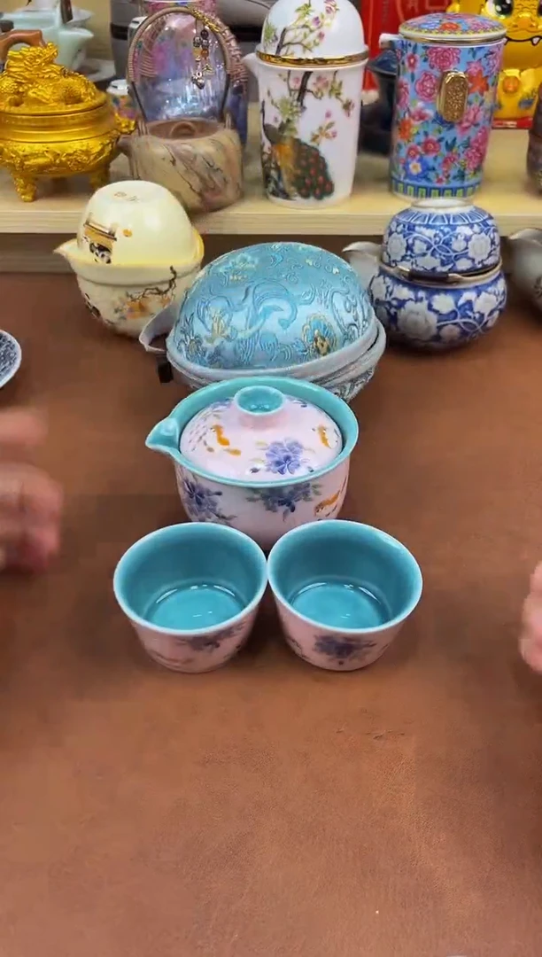 陶瓷茶具摆件旅行套组