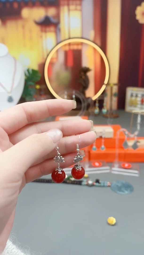 未镶嵌耳钉玛瑙/玉髓718