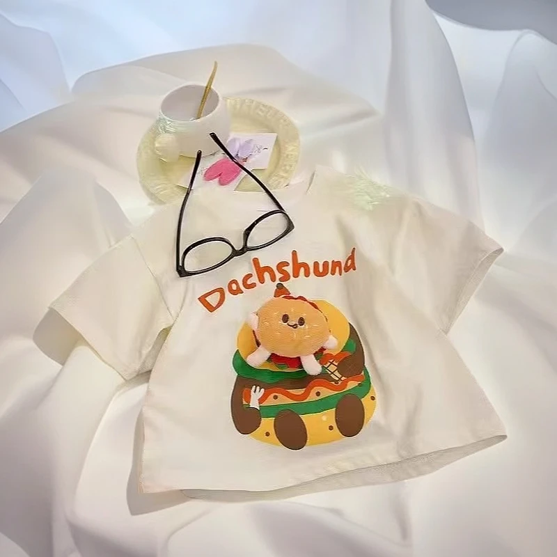 2025新款男女童夏季短袖T恤儿童洋气卡通短袖宝宝上衣薄款休闲潮