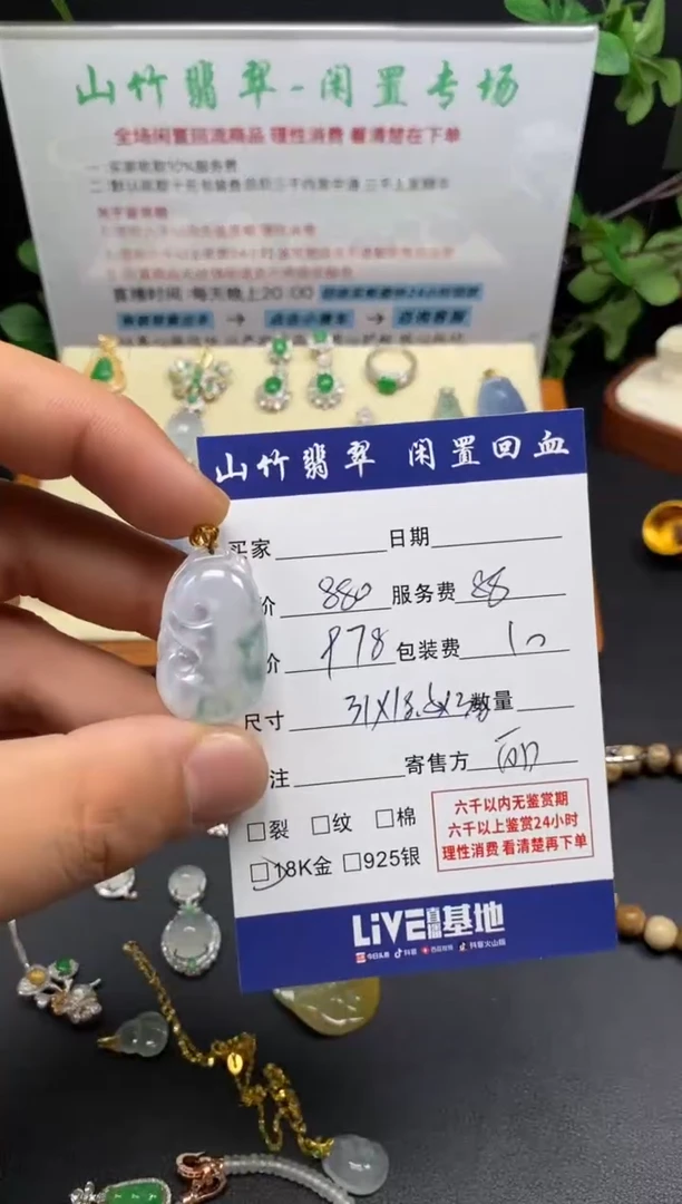颈饰18K金镶嵌翡翠3002126