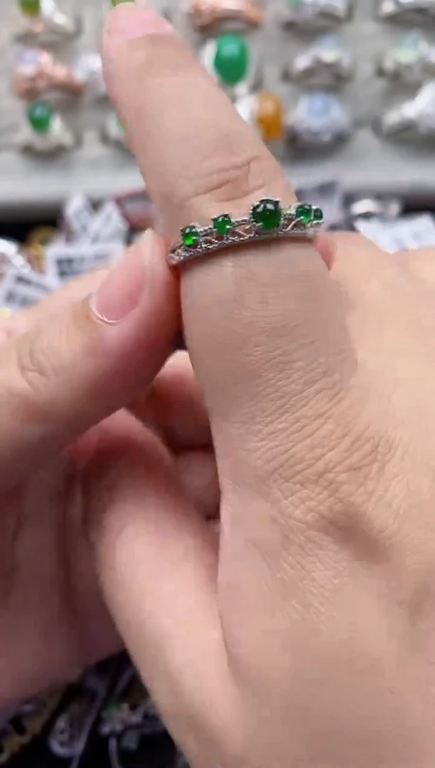 【闪购商品】翡翠戒指银S925镶嵌33333---1+++