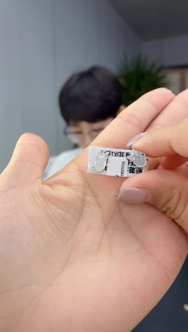 银S925镶嵌翡翠耳饰111111111111111