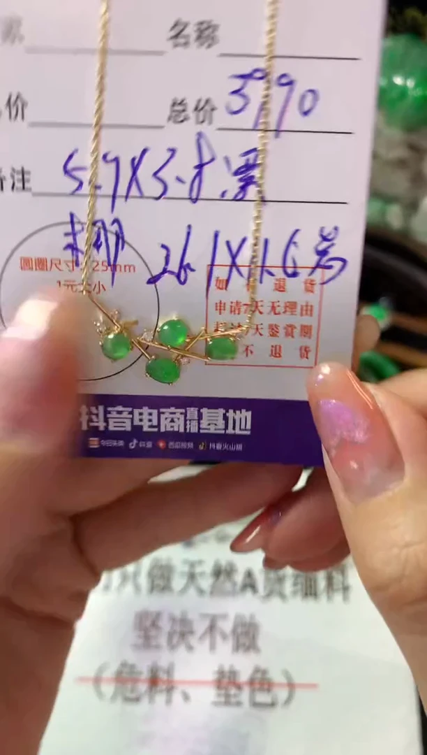 颈饰18K金镶嵌翡翠翡翠