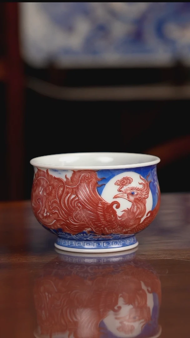 自成堂柴窑青花釉里红