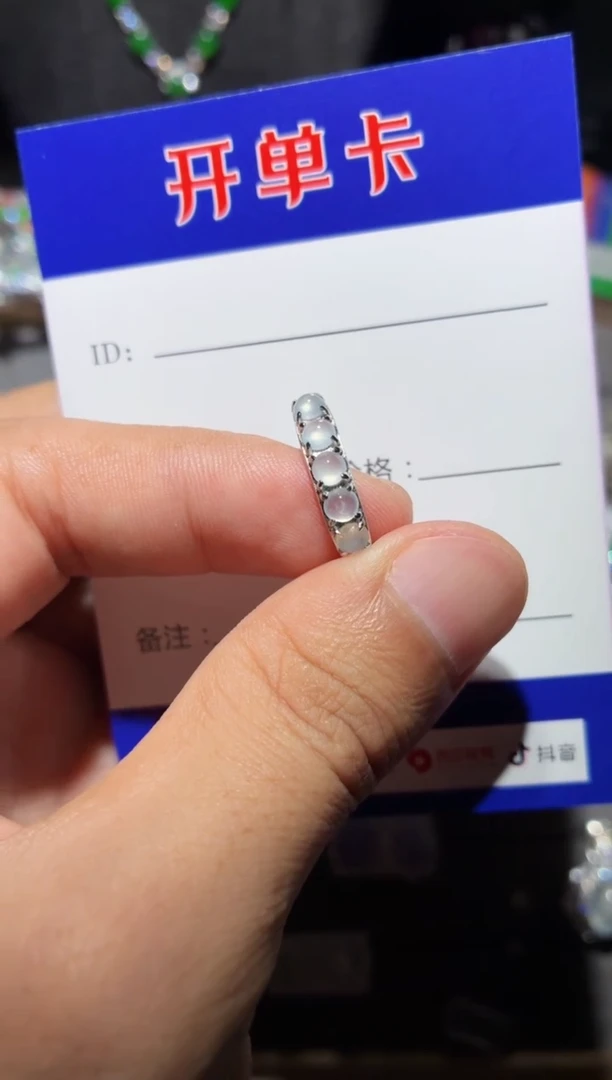 翡翠戒指银S925镶嵌 全量