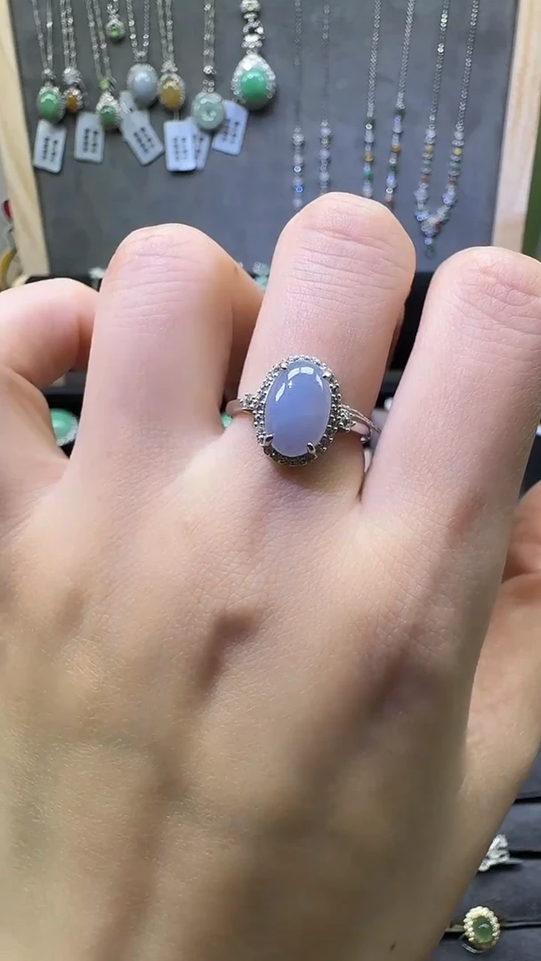 银S925镶嵌戒指翡翠戒指14