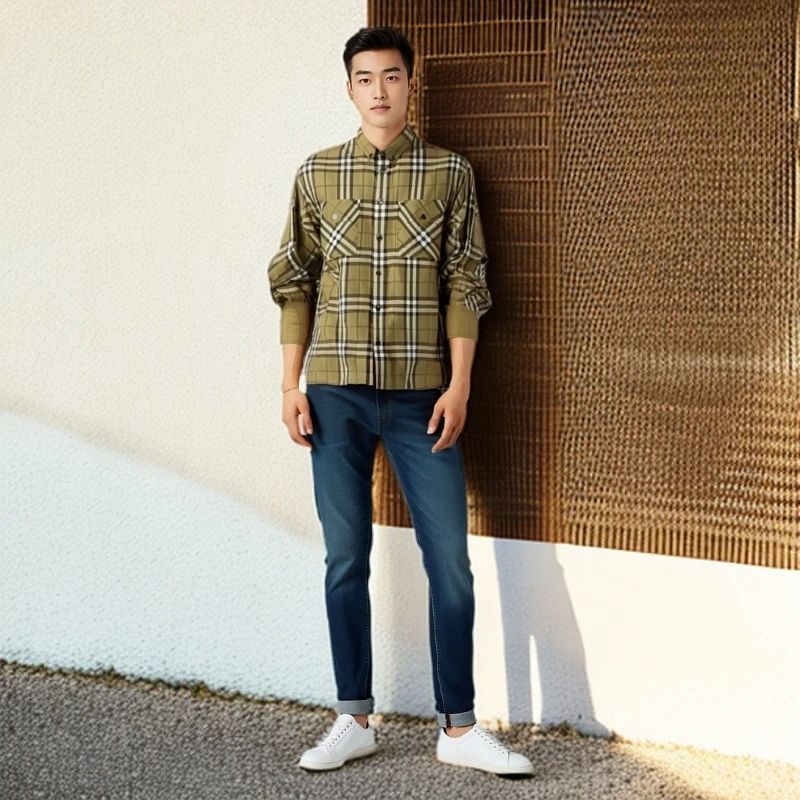 99新 BURBERRY/博柏利 衬衫/经典翻领长袖衬衫/时尚/L码/0001489
