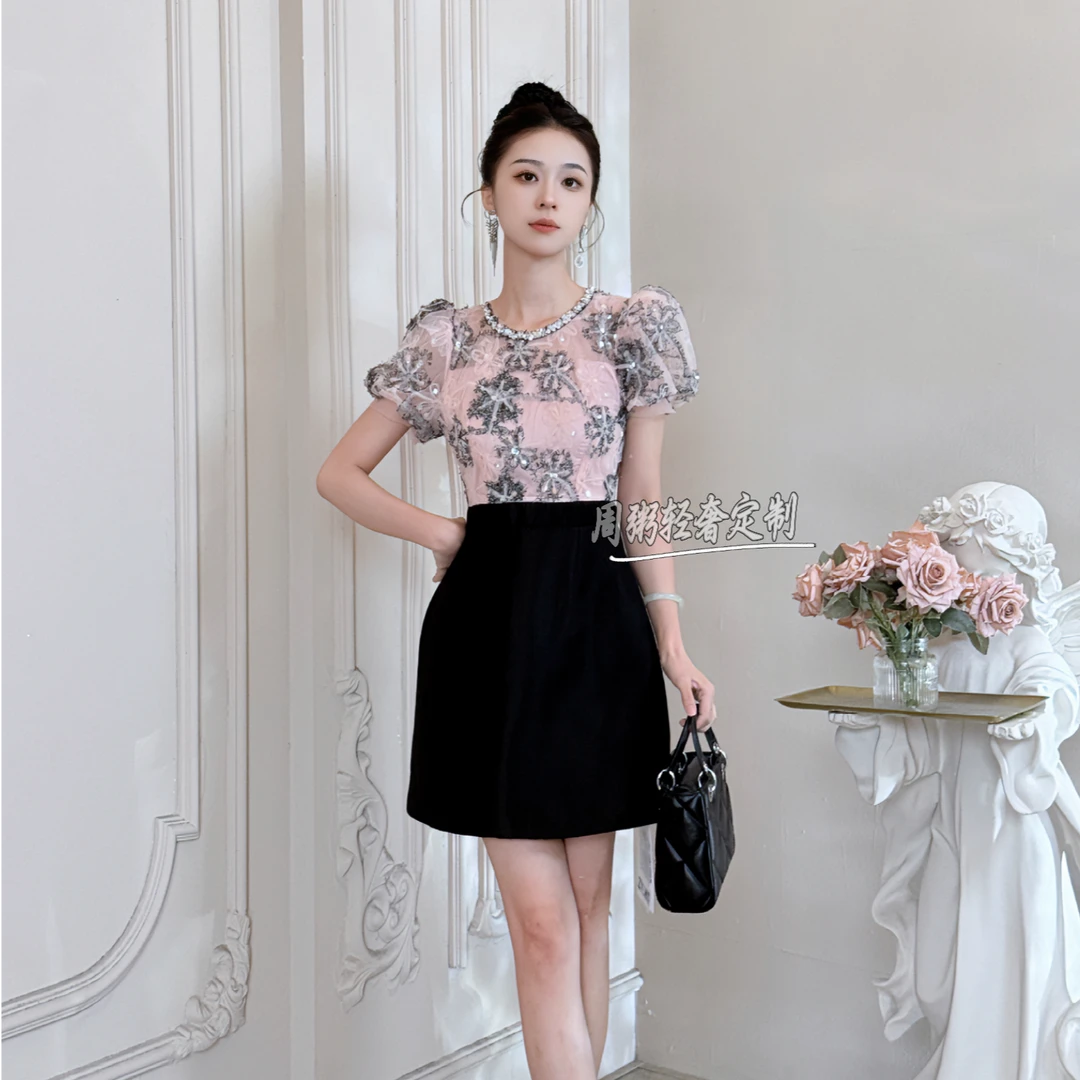 【周粥定制】国内设计师品牌 气质显瘦修身小个子收腰连衣裙11566