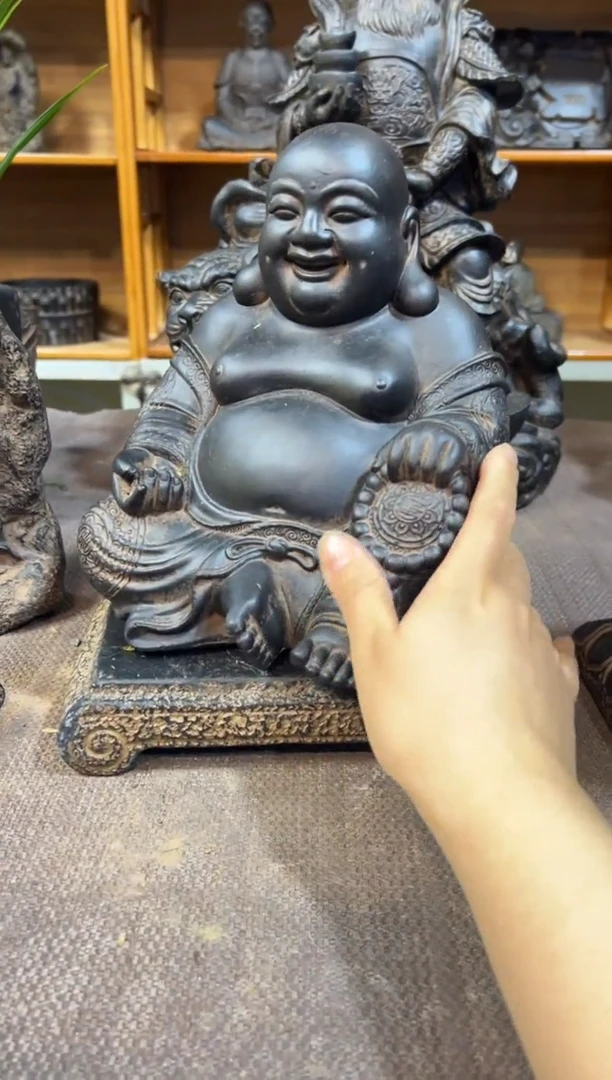 陶土大肚佛+小江枫底座