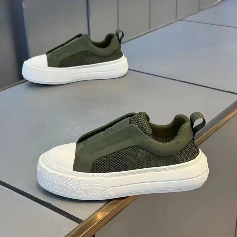 2025爆款低帮网面透气小白鞋鞋子男款轻奢干净潮流休闲板鞋懒人鞋