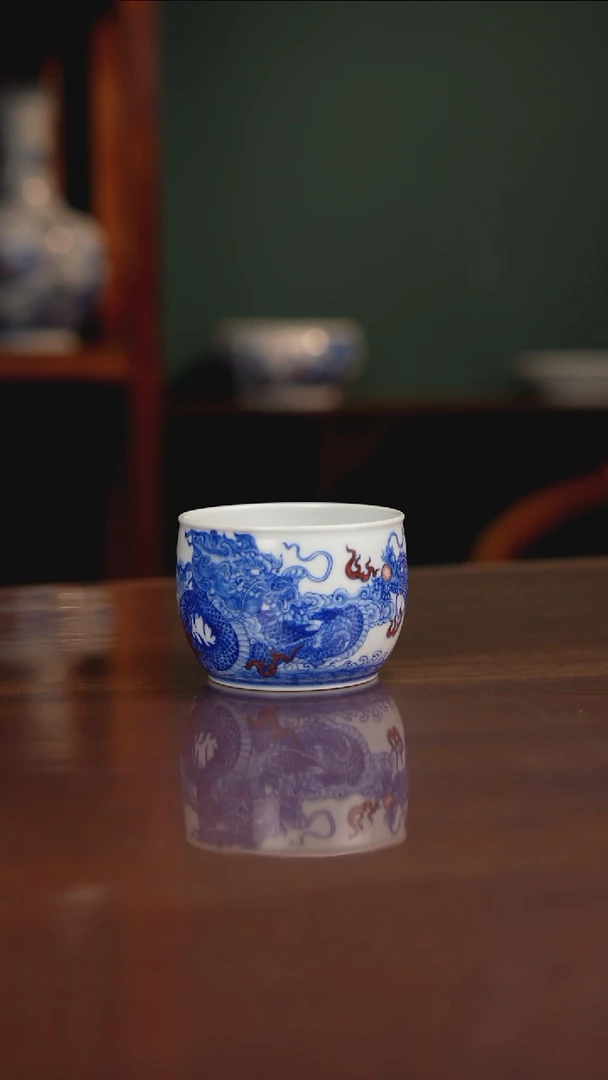 自成堂柴窑青花釉里红