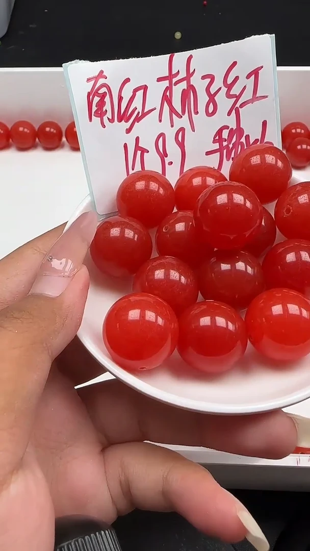 未镶嵌南红玛瑙珠宝半成品南红满肉柿子红N356卡20mm1颗