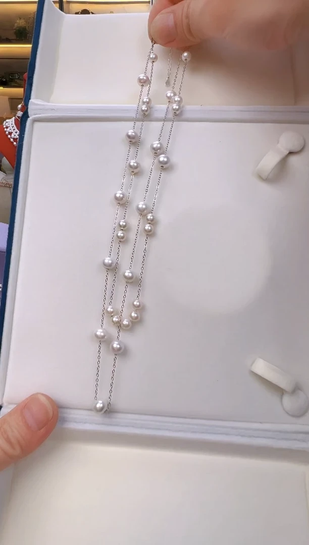 淡水珍珠银S925镶嵌项链零乱星球  珍珠项链