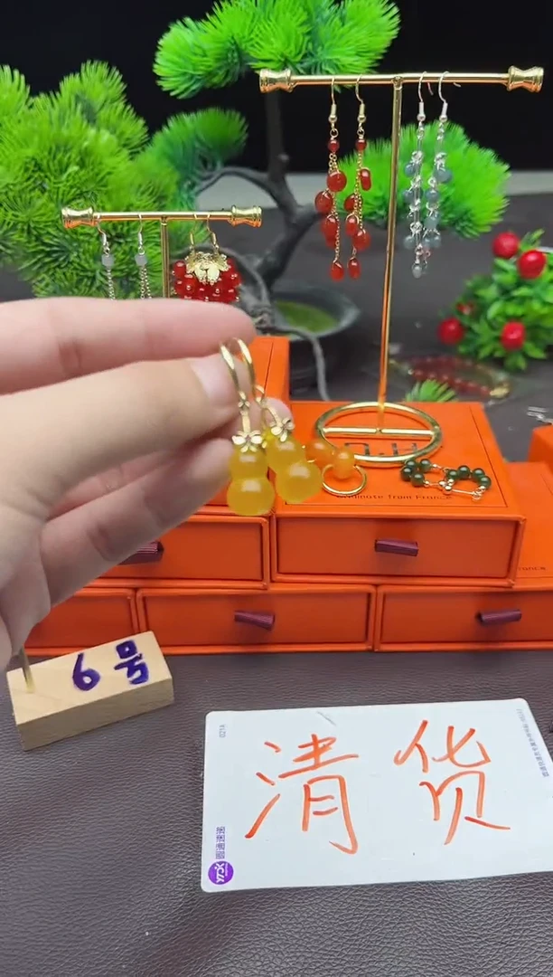 玛瑙/玉髓耳饰银S925镶嵌333