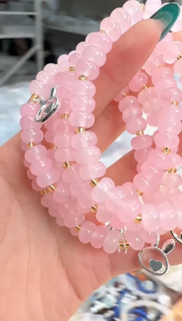 【闪购商品】水晶手链合金A006粉水算盘兔子提溜款
