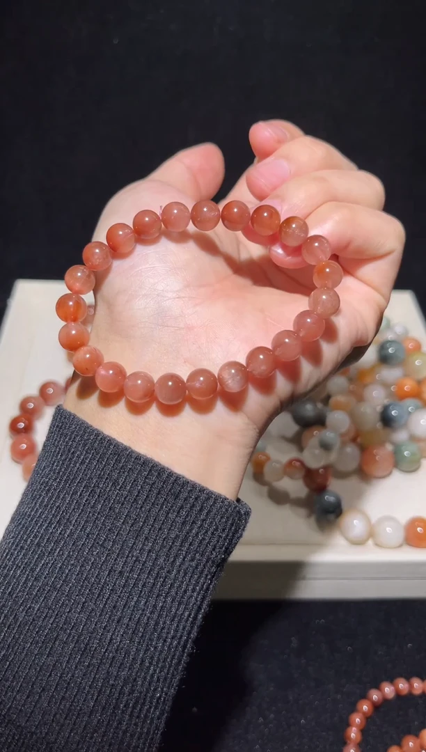 未镶嵌手串水晶44粉兔毛出厂价默认微瑕8+