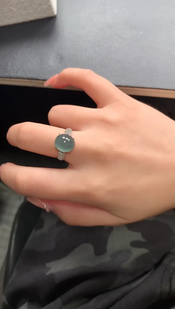 【闪购商品】翡翠戒指银S925镶嵌52124