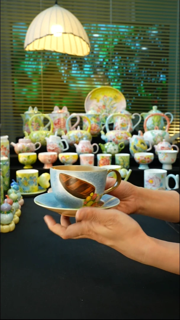 杯手绘心瓷陶瓷浮力