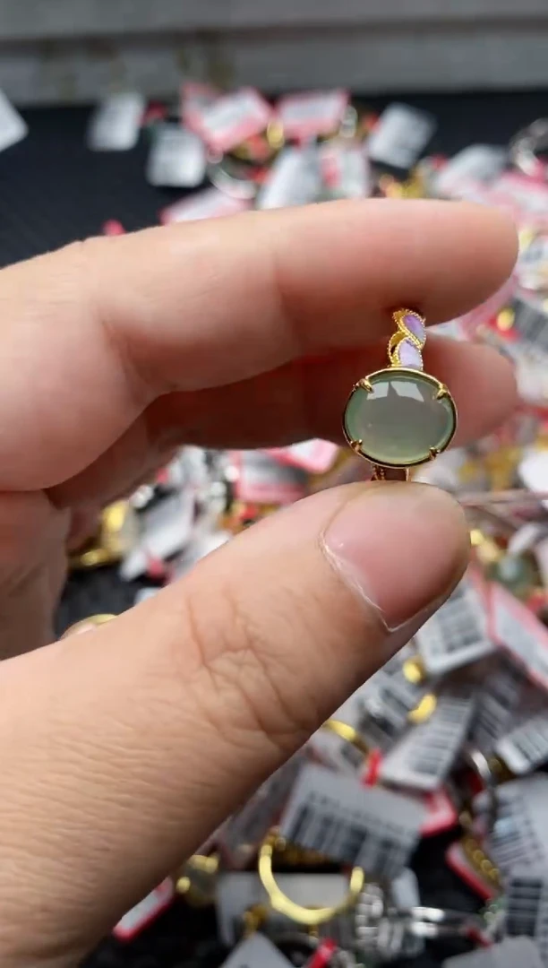 【闪购商品】翡翠戒指银S925镶嵌22222---5