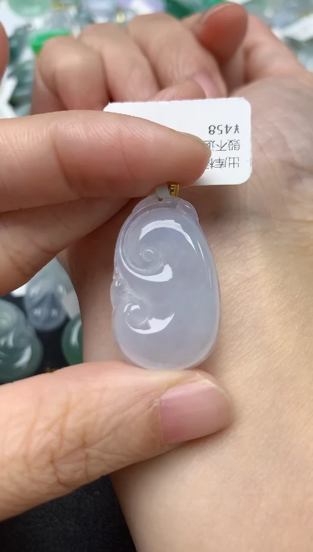 颈饰18K金镶嵌翡翠天然缅甸A货翡翠