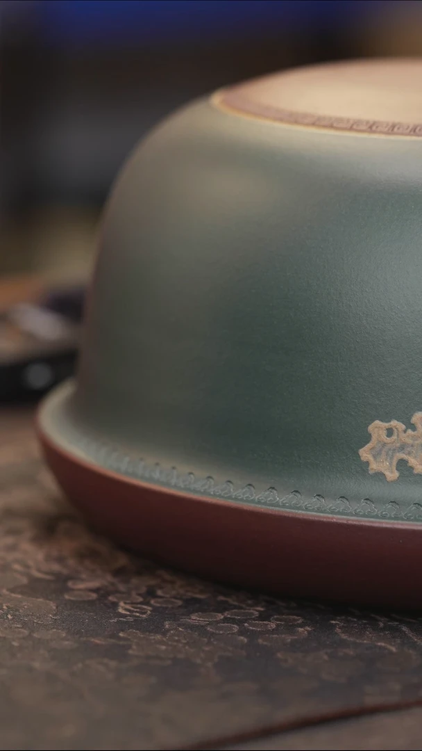 紫砂茶叶罐同*龙头钮黑料独占鳌头罐