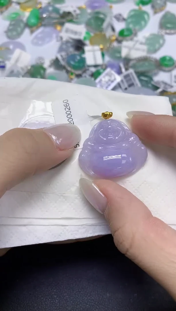 颈饰18K金镶嵌翡翠天然缅甸翡翠A货百元以上9元证书费自理