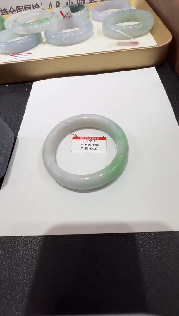 纯天然缅甸A货翡翠手镯51-52mm-485号