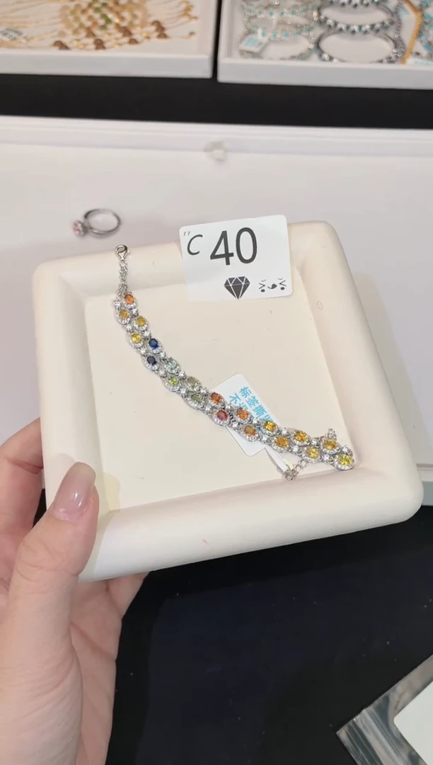 手链蓝宝石银S925镶嵌多样性发一C40