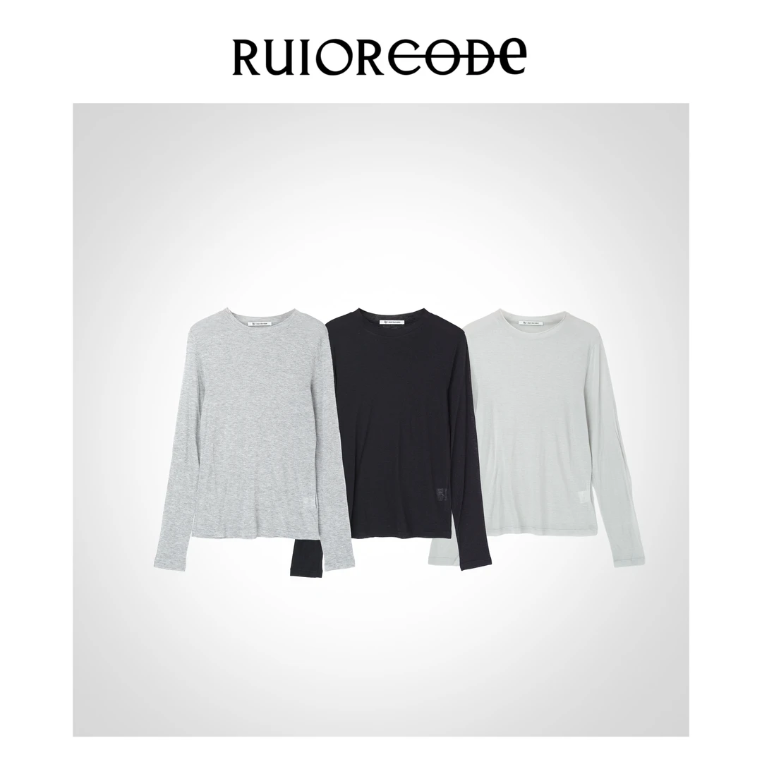 【RUIORCODE】舒适轻薄领口微卷天丝羊毛混纺T恤 理性消费#