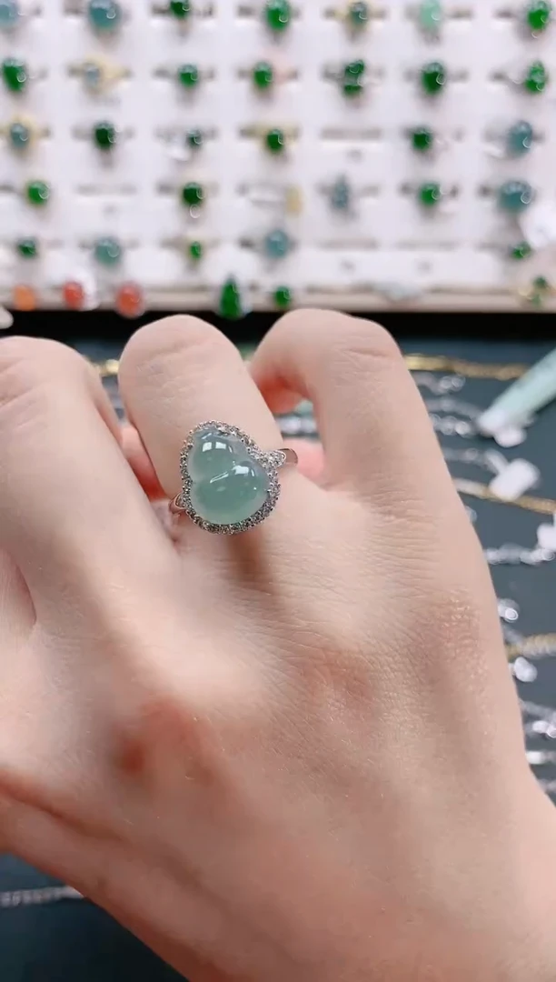 【闪购商品】翡翠戒指银S925镶嵌天然翡翠