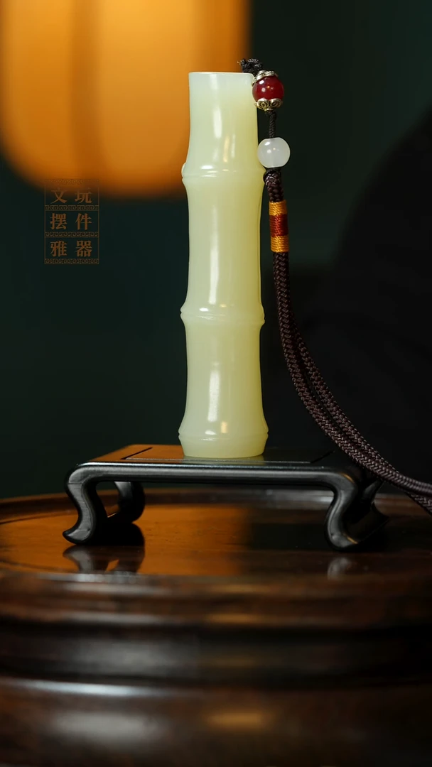 玉节节高升长竹节手把件