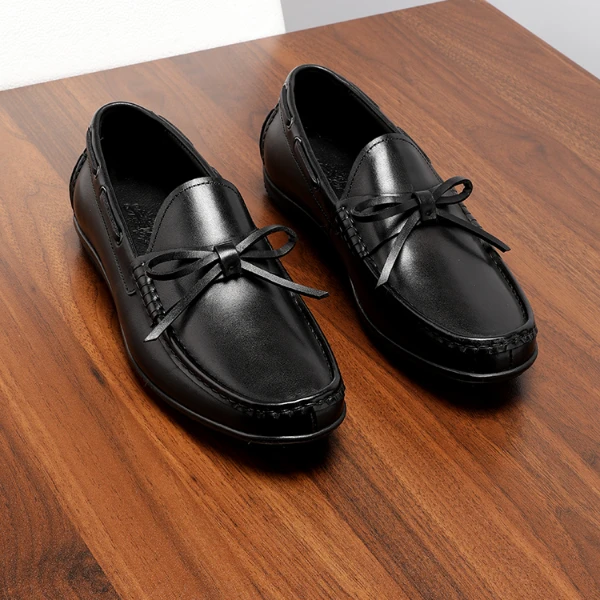 豆豆鞋男软底开车鞋轻便休闲一脚蹬皮鞋男真皮透气乐福鞋秋季男鞋