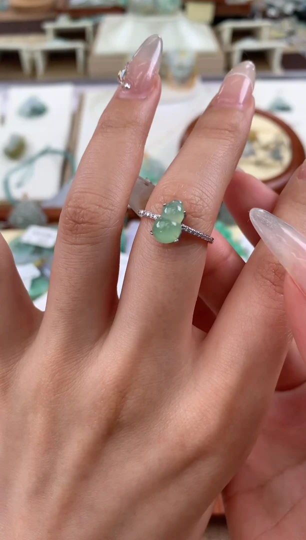 【闪购商品】翡翠戒指银S925镶嵌天然A货翡翠挂件