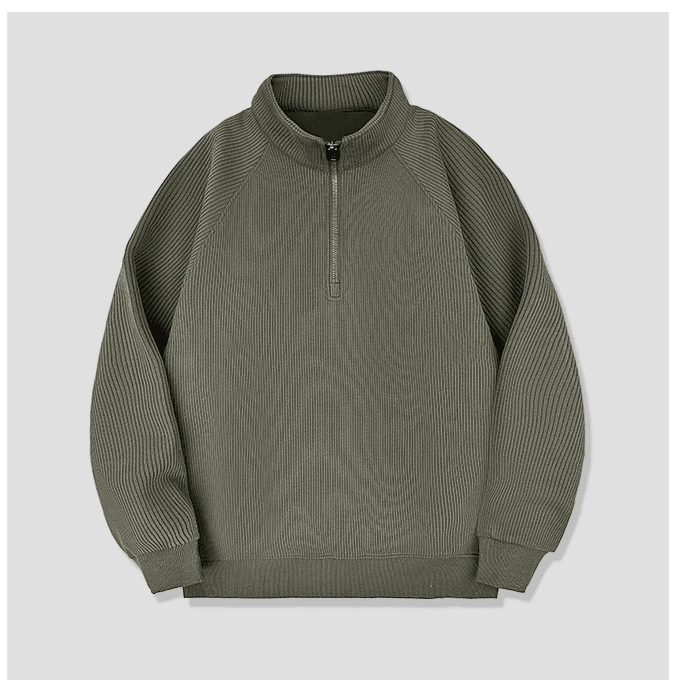 男士秋冬拉链常规款免烫常规加绒立领卫衣复古长袖运动套头舒适