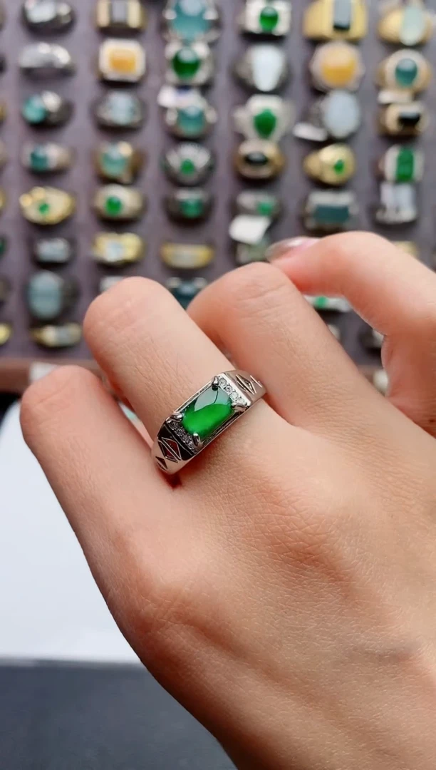 未镶嵌戒指翡翠天然翡翠男戒