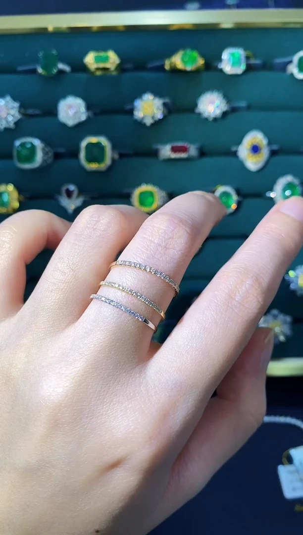 18K金镶嵌戒指钻石多样性发一（下单备注颜色）