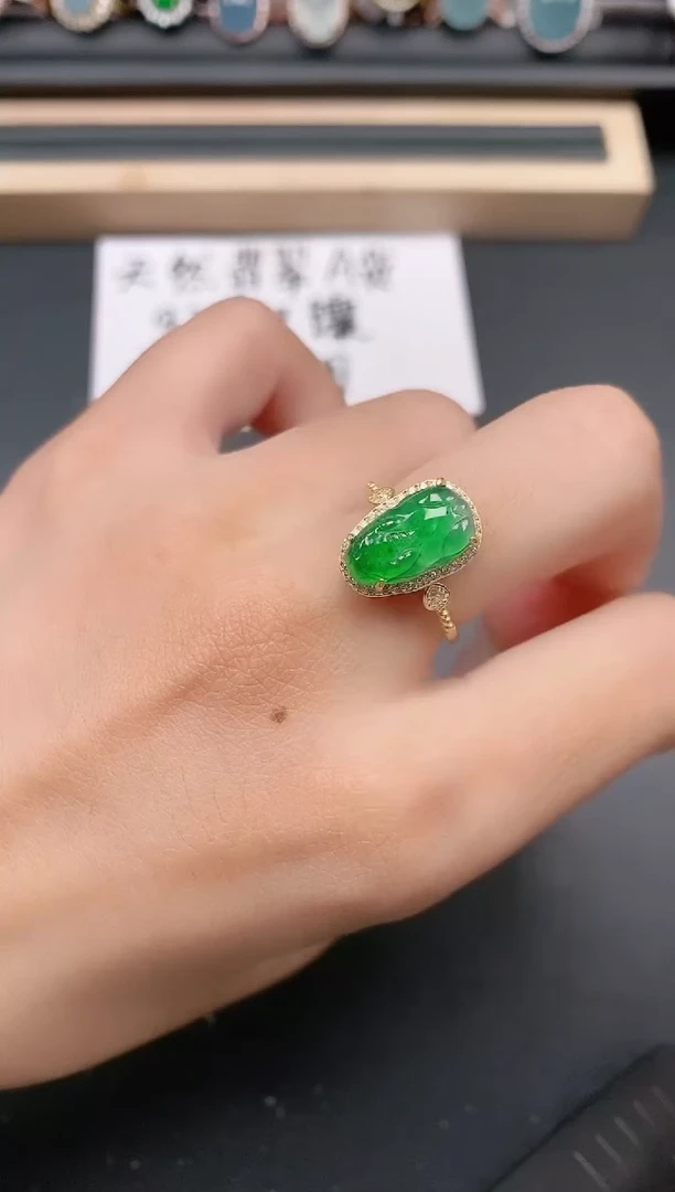 银S925镶嵌戒指翡翠11