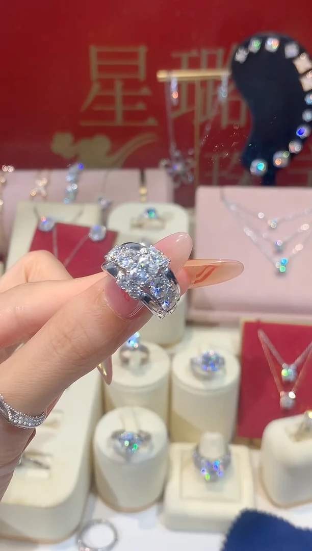 925银合成碳硅石【时光恋歌】拍下提供圈口