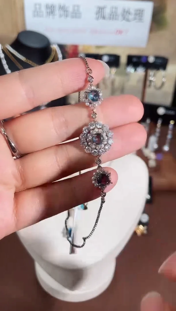 合金925银锆石手链7133