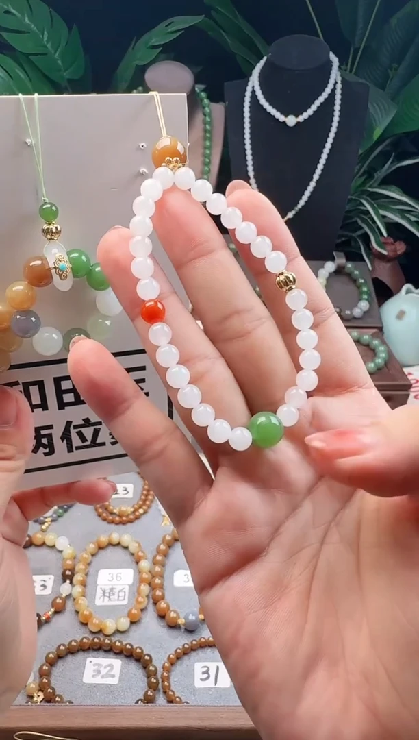 和田玉未镶嵌手机链6m白玉手机链