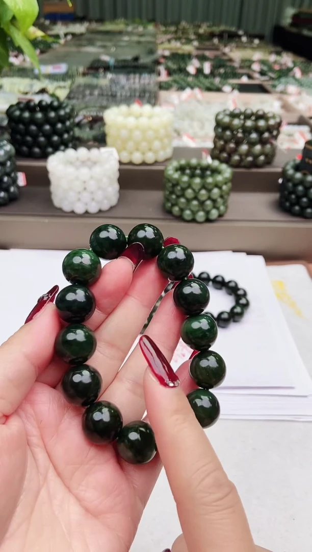 【闪购商品】和田玉手串未镶嵌纯天然和田玉俄碧16微瑕