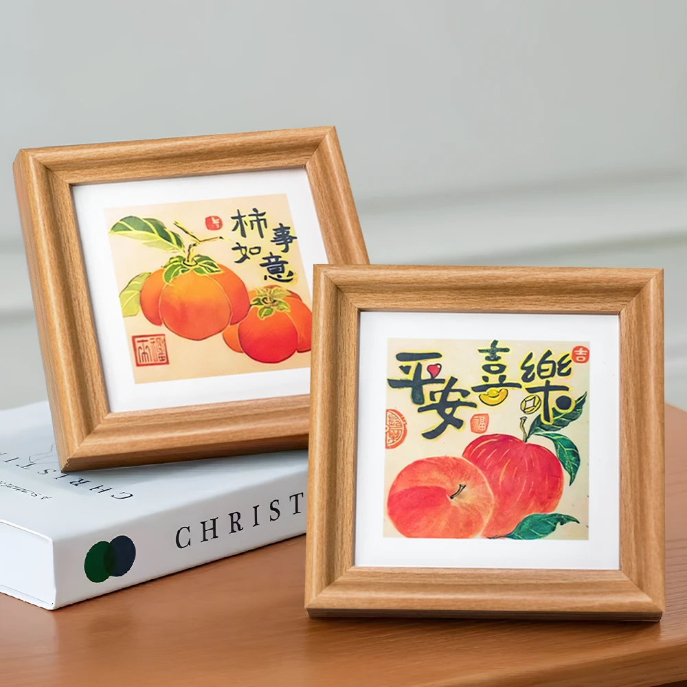 （两幅）平安喜乐摆件桌面装饰品书法字画乔迁相框摆台入户卧室1212