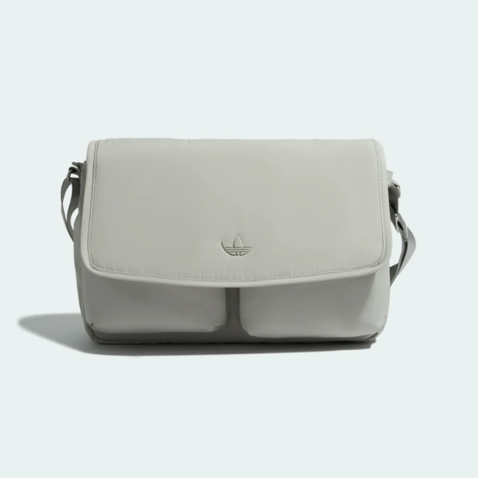 流光风 阿迪达斯三叶草男女运动休闲灰色单肩斜挎包邮差包 KS0764