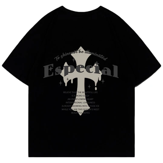 特大码300斤黑色复古短袖t恤女男体恤情侣款oversize休闲纯棉圆领