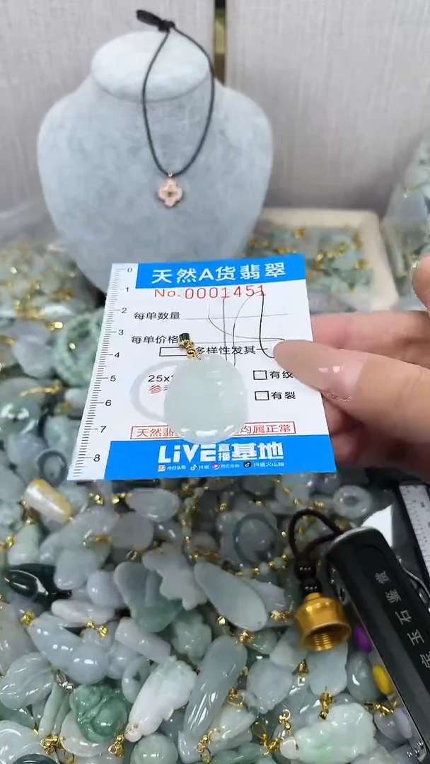 翡翠未镶嵌颈饰净货挂件-1451