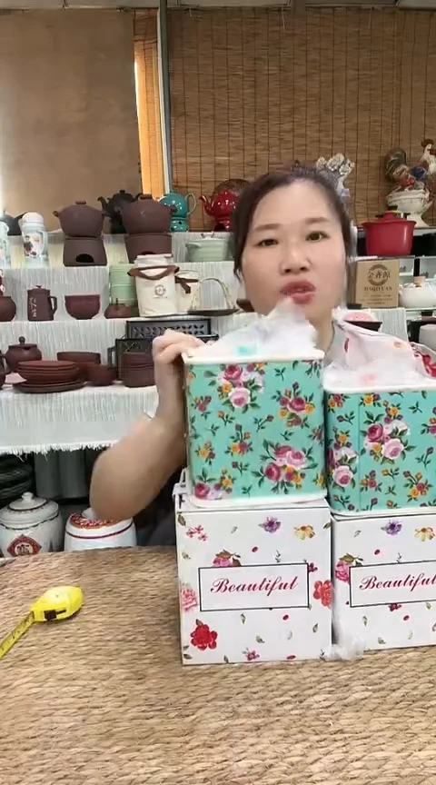 瑕疵绿花大+小方罐子
