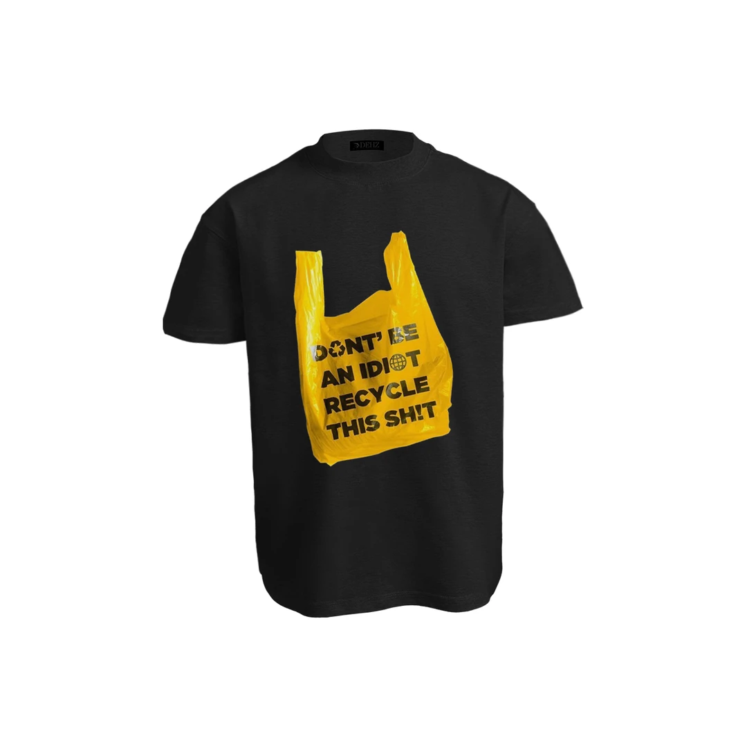 “手提袋”短袖t恤男休闲百搭Oversized大落肩300g重磅纯棉直喷印花