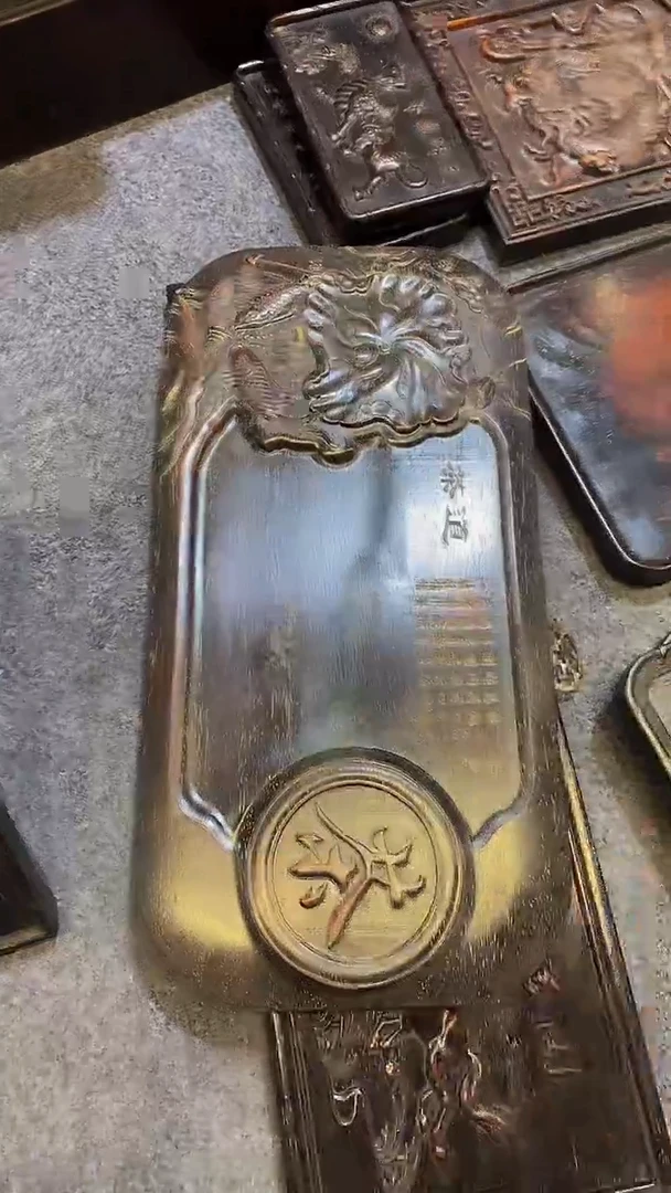 木紫檀雕刻板一物一拍
