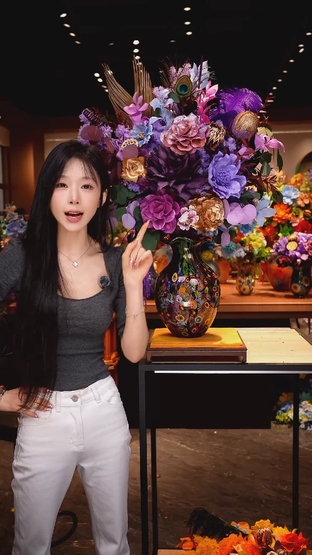 瓶琉璃手工花器花束空运包邮送货上门-以图片为准