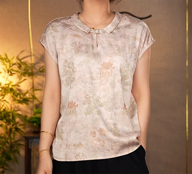 【A87玉楼兰】2025年气质百搭妈妈装小衫